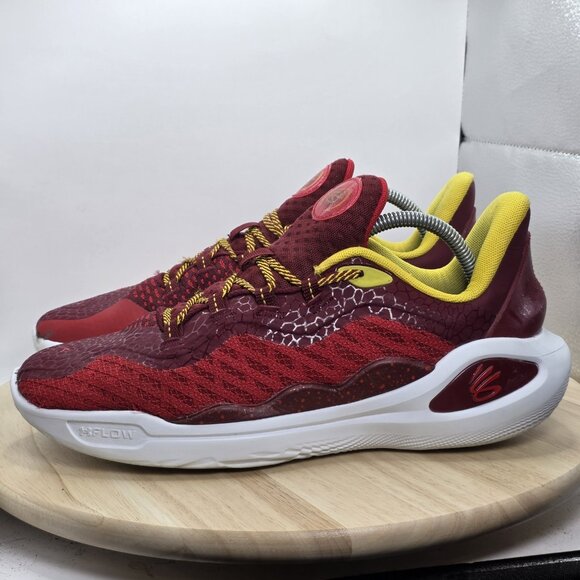 Men's 3026618-600 Under Armour Curry 11 Fire Sneaker Size 10 Red - UA Flow - Picture 1 of 11